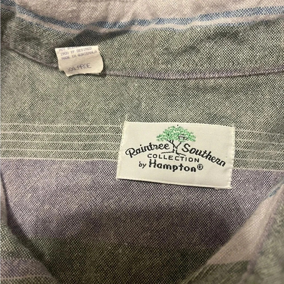👔Vintage Raintree Southern Collection by Hampton Striped Long Sleeve Shirt XXL 👔 - Picture 3 of 3